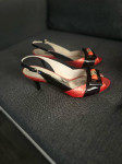 Narančasto crne sandale na petu