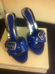 Plave kožne  sandale papuče