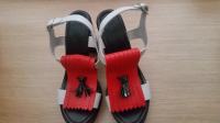 ASOS DESIGN! BLOK PETAa! Red-white-black sandale NOVE NOVCATE