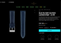 Breitling Calfskin (Blue) Leather strap 22
