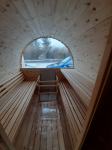 Finska sauna Deluxe 3,4m, Premium sa pred prostorom, panoramsko staklo