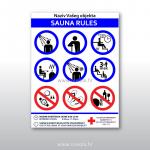 Tabla s pravilima za korištenja saune