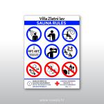 Tabla s pravilima za korištenje saune (infracrvena)