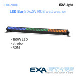 LED Bar Wall Washer 80x2W RGB, strobo, RDM; ExaLight EL06200U
