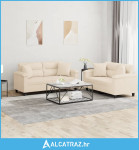 2-dijelni set sofa s jastucima bež od mikrovlakana - NOVO
