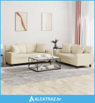 2-dijelni set sofa s jastucima krem od umjetne kože - NOVO