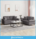 2-dijelni set sofa s jastucima sivi od umjetne kože - NOVO