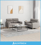 2-dijelni set sofa s jastucima smeđesivi od tkanine - NOVO