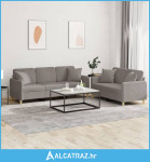 2-dijelni set sofa s jastucima smeđesivi od tkanine - NOVO