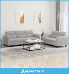 2-dijelni set sofa s jastucima svjetlosivi od mikrovlakana - NOVO