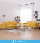 2-dijelni set sofa od tkanine žuti - NOVO