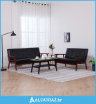 2-dijelni set sofa od umjetne kože crni - NOVO