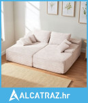 210 cm velika ležaljka za dvije osobe, kutna sofa od korduro tkanine,