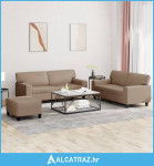 3-dijelni set sofa boja cappuccina od umjetne kože - NOVO