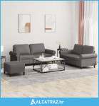 3-dijelni set sofa s jastucima sivi od umjetne kože - NOVO
