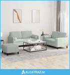 3-dijelni set sofa s jastucima svjetlosivi baršunasti - NOVO