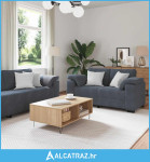 3-dijelni set sofa s jastucima, tamno sivi baršun - NOVO