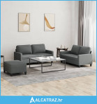3-dijelni set sofa s jastucima tamnosivi od tkanine - NOVO