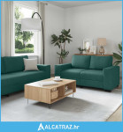 3-dijelni set sofa s jastucima, tamnozelena tkanina - NOVO