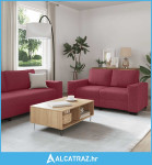 3-dijelni set sofa s jastucima, tkanina boje vina - NOVO