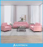 3-dijelni set sofa ružičasti baršunasti - NOVO