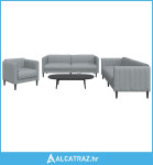 3-dijelni set sofa svjetlosivi od tkanine - NOVO