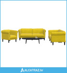 3-dijelni set sofa s žuti baršunast - NOVO