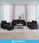 4-dijelni set sofa s jastucima crni baršunasti - NOVO