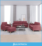 4-dijelni set sofa s jastucima crvena boja vina od tkanine - NOVO
