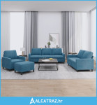 4-dijelni set sofa s jastucima plavi baršunasti - NOVO