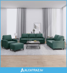 4-dijelni set sofa s jastucima tamnozeleni baršunasti - NOVO