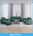 4-dijelni set sofa tamnozeleni baršunasti - NOVO