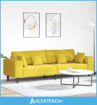 Baršunasta sofa s jastukom s jastukom Žuta 210 cm Baršun - NOVO