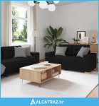 Dvodijelni set sofa s jastucima, crna tkanina - NOVO