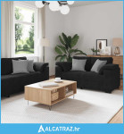 Dvodijelni set sofa s jastucima, crni baršun - NOVO