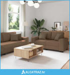 Dvodijelni set sofa s jastucima, smeđa tkanina - NOVO