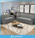 Dvodijelni set sofa od tkanine svijetlosivi - NOVO