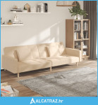 Dvosjed na razvlačenje s dva jastuka krem od tkanine - NOVO