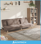 Dvosjed na razvlačenje s dva jastuka smeđe-sivi od tkanine - NOVO