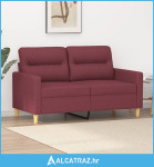 Dvosjed od tkanine crvena boja vina 120 cm - NOVO
