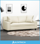 Dvosjed s ukrasnim jastucima boja Krem 140 cm umjetna koža - NOVO