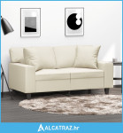 Dvosjed s ukrasnim jastucima Krem 120 cm od umjetne kože - NOVO