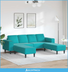 Kauč za dnevni boravak 3 pcs Tirkizna 250 x 188 x 76 cm - NOVO