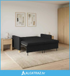 Krevet-sofa na razvlačenje Crna Tkanina - NOVO
