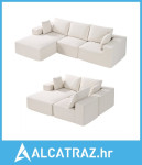 Modularna kutna sofa, modularna sofa u obliku slova L s ležaljkom, kut