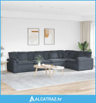 Modularna sofa s jastucima, baršunasta, tamno siva - NOVO