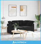 Modularna sofa s jastucima, crna, baršunasta - NOVO