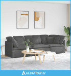 Modularna sofa s jastucima, korduro tkanina, tamno siva - NOVO