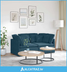 Modularna sofa s jastucima, plava baršunasta - NOVO