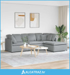 Modularna sofa s podnožjem i jastucima, tkanina, svijetlo siva - NOVO